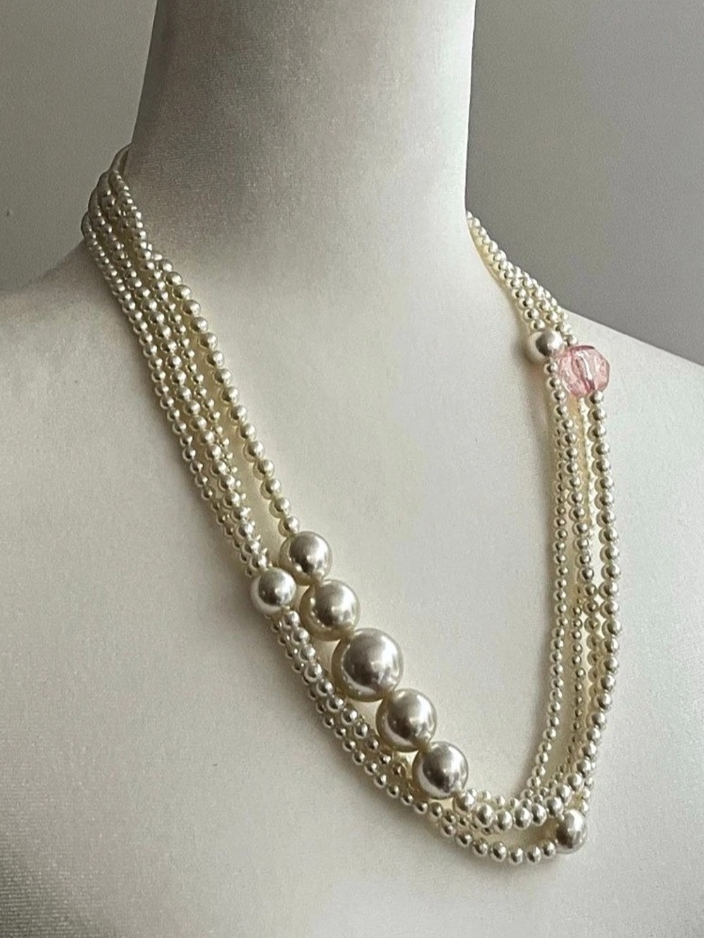 Vintage Mid-century Multi Strand Pearl necklace - 24 inches